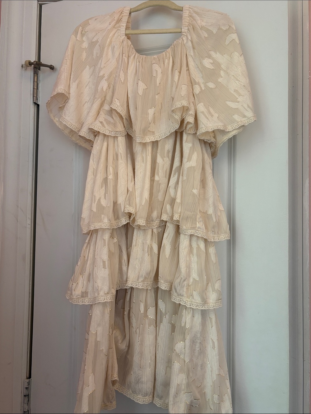 Zara Cream Tiered Ruffle Kids Formal Dress